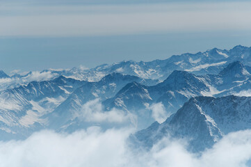 wetterstein mountains in clouds Germany Zugspitze