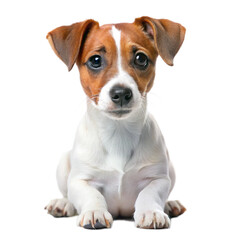 Cute small dog Jack Russell terrier on transparent background