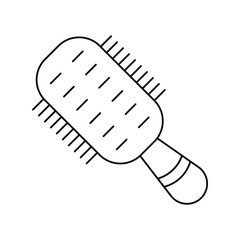 hair brush lineal icon with white background vector stock illustration
