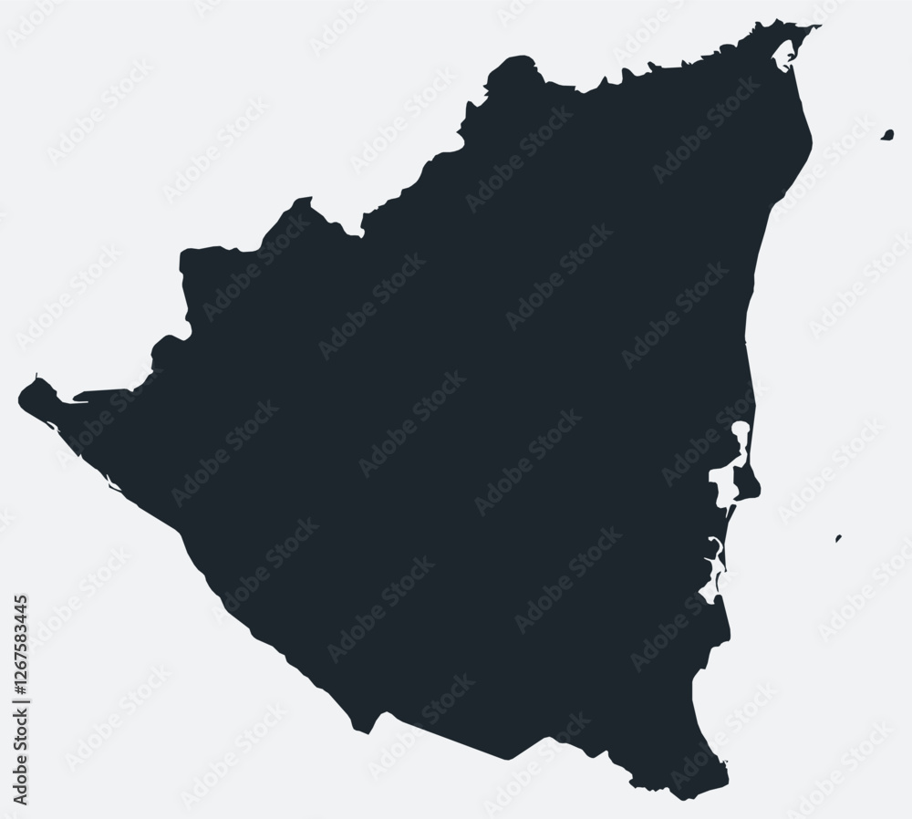 Poster nicaragua map. just a simple border map. shape of the country. flat blank nicaragua outline. vector 