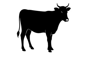 silhouette of a cow