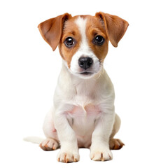 Cute small dog Jack Russell terrier on transparent background