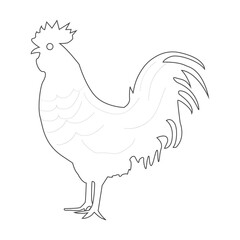 chicken. hen. rooster. black isolated white background
