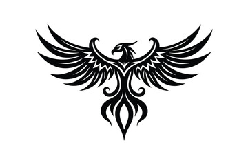 Phoenix Tribal Tattoo Silhouette Vector Design and Unique Tattoo Art 