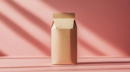 Elegant Blank Cardboard Packaging Mockup on Blush Pink Background