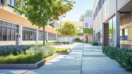 Obraz premium public school high school building