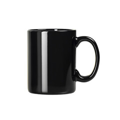 Sleek Black Mug, Empty Coffee Cup Mockup, Blank Ceramic Mug for Branding