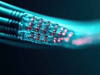 Fiber Optic Cable Close Up