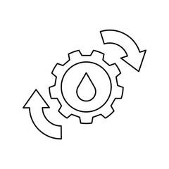 water cycle lineal icon with white background vector stock illustration
