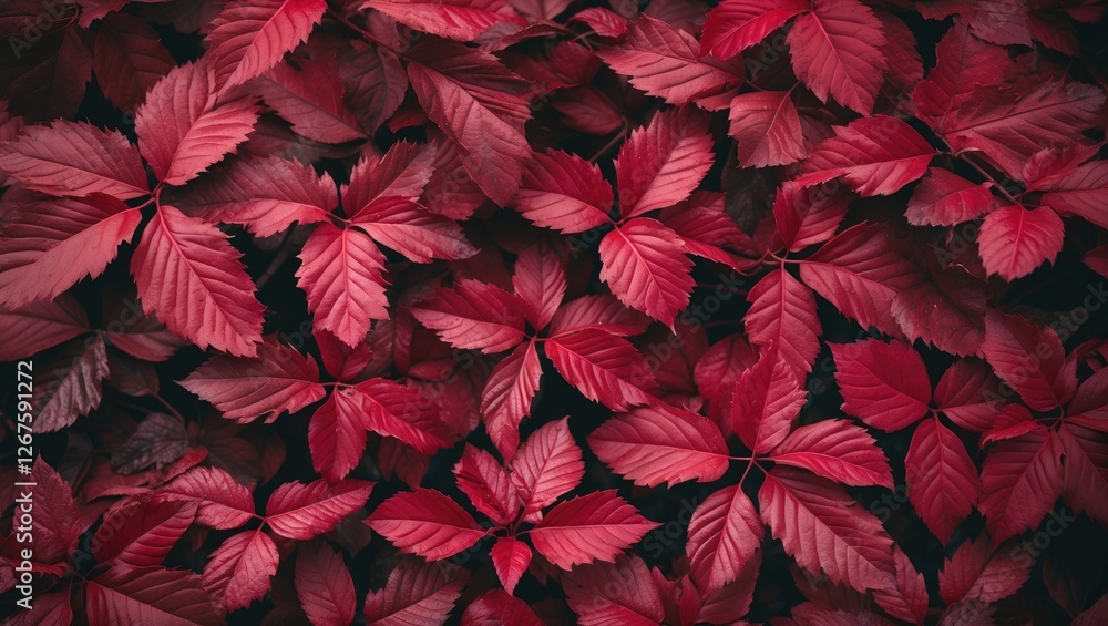 Poster vibrant red leaves background with ample space for text or graphics ideal for autumn or nature-theme