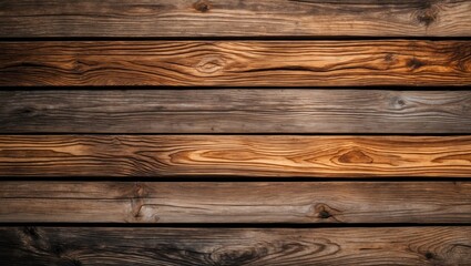 Fototapeta premium Wooden wall panels in varying shades of brown and gray displaying natural grain patterns suitable for backgrounds or texture use