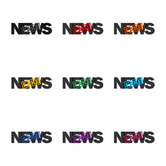 Fake news icon isolated on white background. Set icons colorful