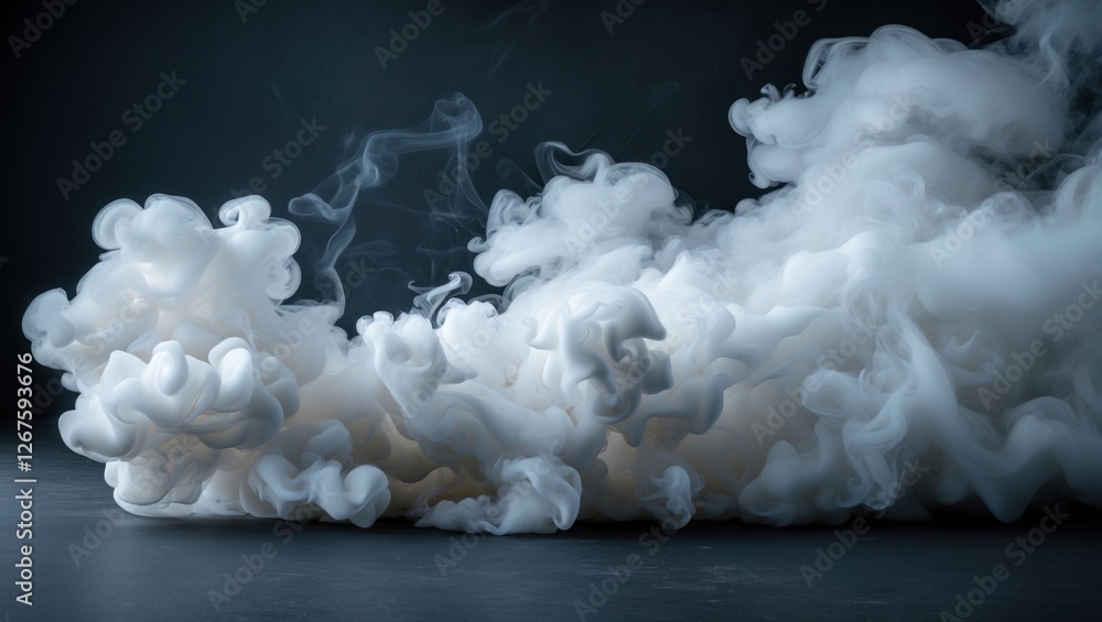 Poster white smoke swirling against a dark background creating a dynamic abstract texture with copy space f