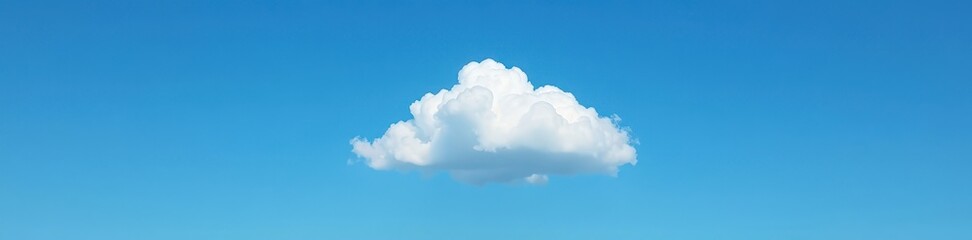 Single, bright white cloud floating in a deep blue sky , design, sky, peaceful