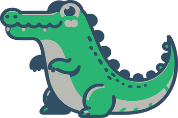 A simple Alligator vector style with white background 
