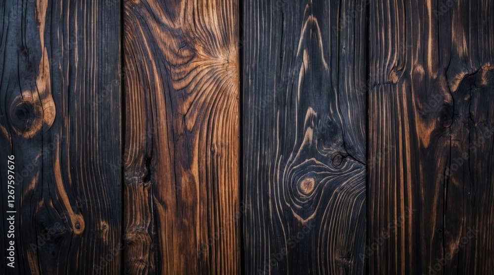 Poster Dark wooden texture background showcasing unique natural patterns ideal for design projects and enhancing visual aesthetics. High quality and versatile.