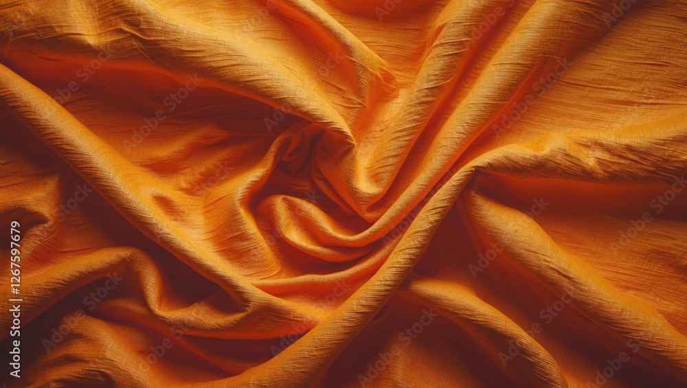 Poster Luscious orange linen fabric texture creating a warm and inviting backdrop for various design applications.