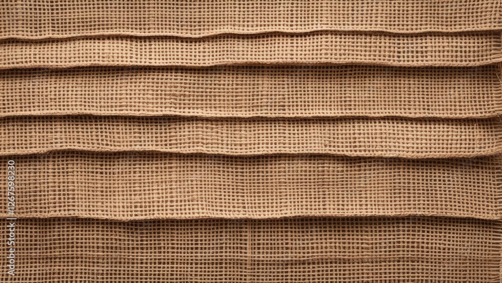 Poster Rustic woven burlap texture in natural beige highlighting coarse patterns ideal for backgrounds and design applications.