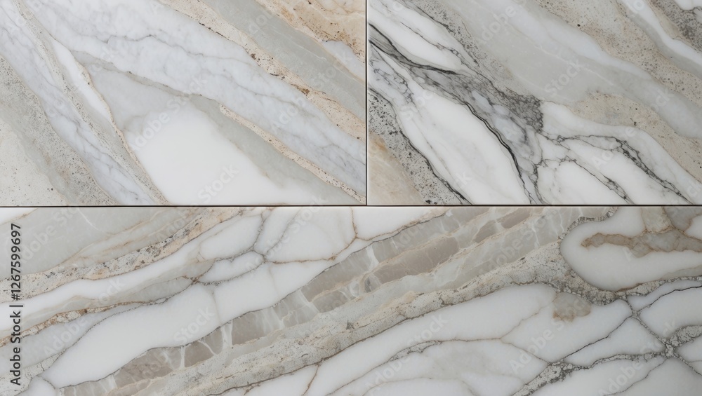 Poster elegant white marble tile background showcasing intricate patterns and varying textures ideal for in