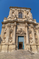 Exubérante façade de la Chiesa di Santa Chiara, à Lecce, dans les Pouilles, Italie
