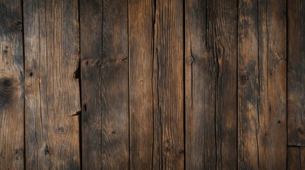 Rustic wooden texture background featuring weathered boards with rich brown tones ideal for vintage or natural design themes.