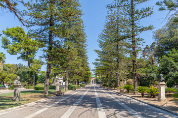 Giardini Pubblici Giuseppe Garibaldi, à Lecce, dans les Pouilles, Italie