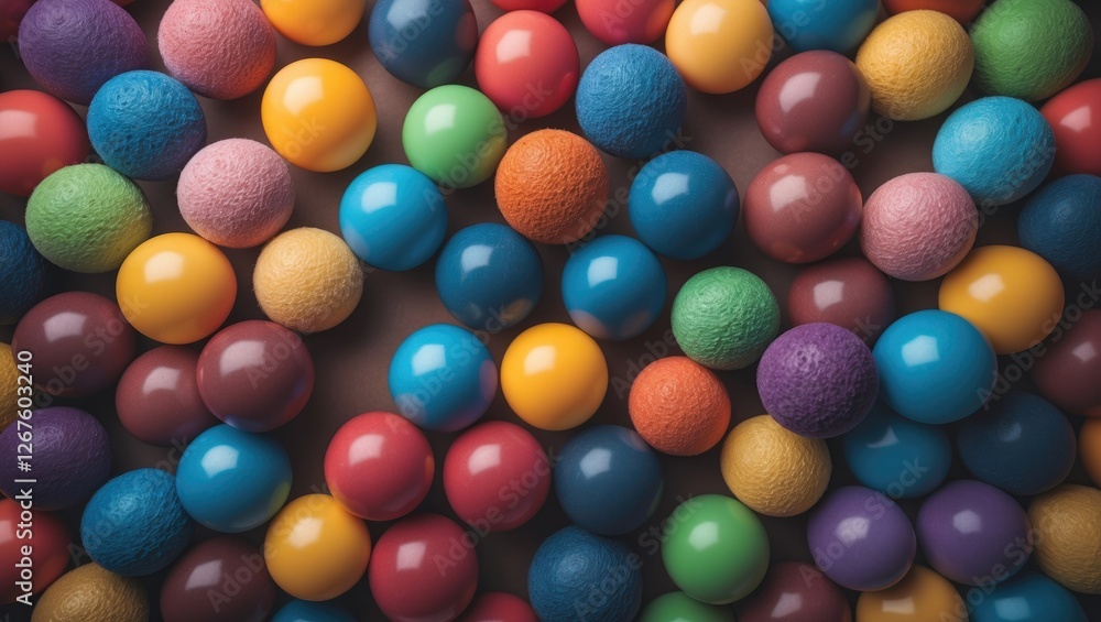 Poster vibrant multicolored balls background for creative projects and design use