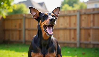 Obraz premium Dog Standing on a Porch