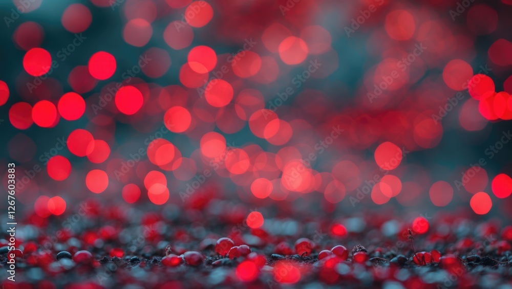 Poster vibrant red bokeh background with soft blurred lights creating a festive and warm atmosphere ideal f