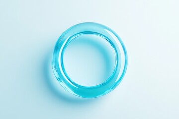 blue glass ring on a blue background