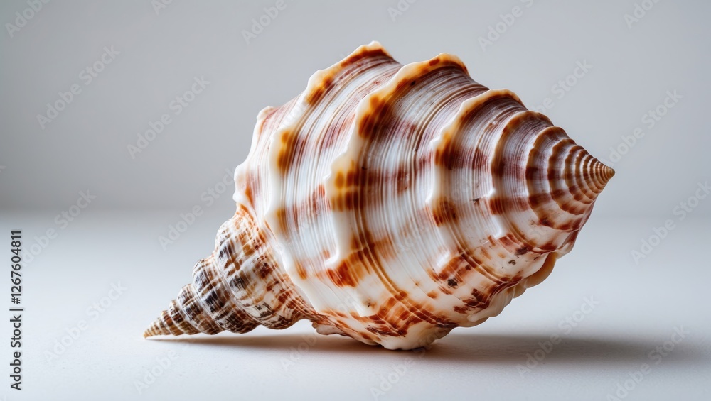 Aufkleber elegant marine sea shell displayed on a clean white background capturing natural textures and colors
