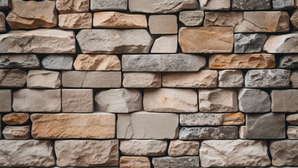 Fototapeta premium Textured natural stone wall for use as a background in design projects showcasing rustic and modern architectural elements.