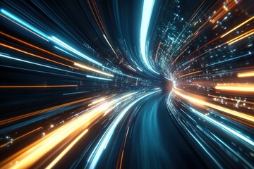 Vibrant long exposure light trails for artistic backgrounds and modern designs