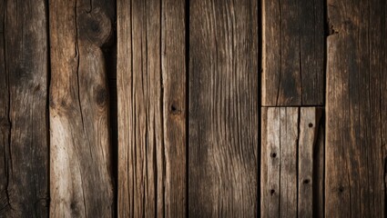 Naklejka premium Rustic wooden planks background showcasing natural textures and weathered charm for design and decor purposes.