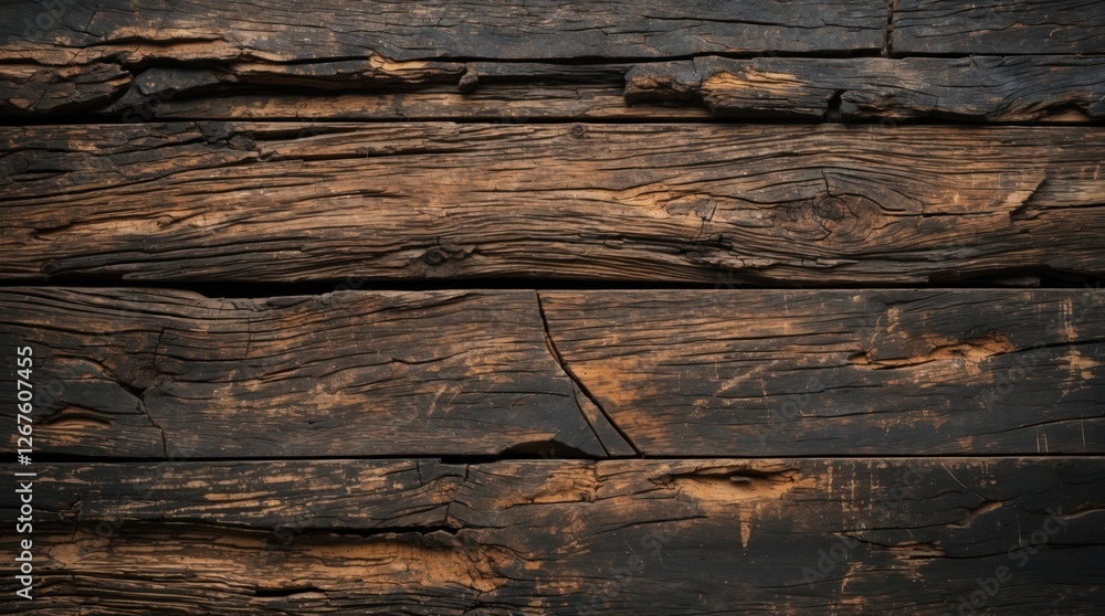 Poster weathered wood texture with deep grooves and scratches ideal for backgrounds and rustic design eleme