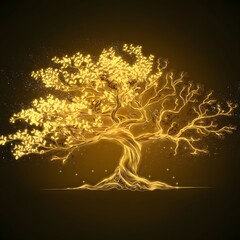 Magical Glowing Golden Tree looking awesome and beautiful