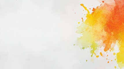 Radiant yellow and orange watercolor painting, a vibrant blend of warm hues vivid