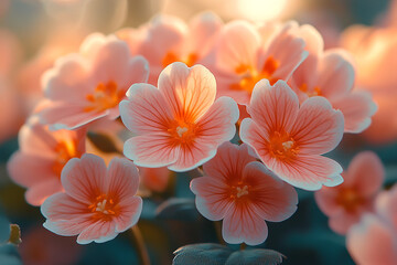 Fototapeta premium Delicate blush blossoms clustered in a symphony of floral softness