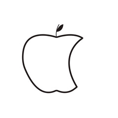 bitten apple vector icon