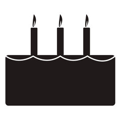 holiday cake with candles vector icon