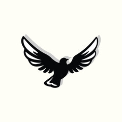 Fototapeta premium fly bird vector illustration isolated beige background