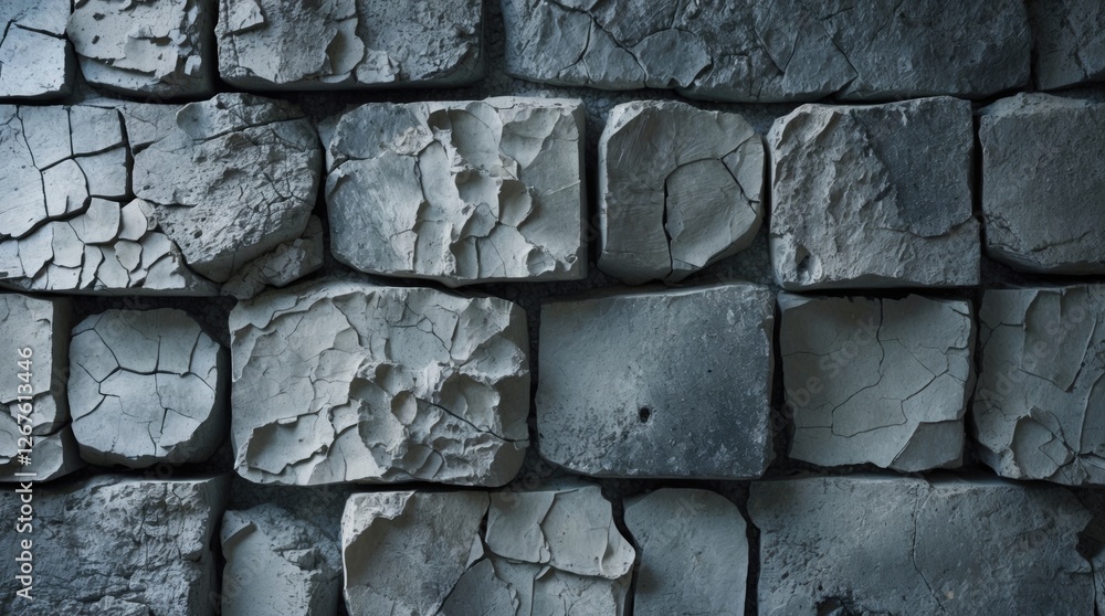 Aufkleber cracked vintage grey stone wall texture for abstract background and conceptual design use in graphic