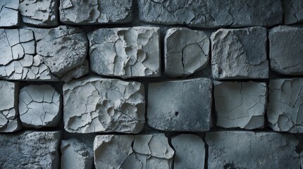Cracked vintage grey stone wall texture for abstract background and conceptual design use in graphics and artwork projects.