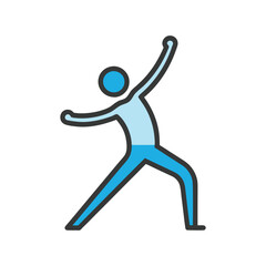 Flat Design Person Stretching Pictogram Icon vector design