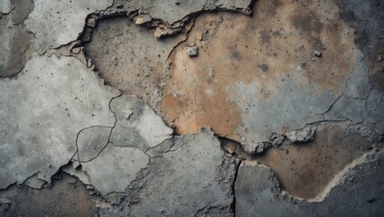 Old concrete texture with cracks and stains showing weathered grunge appearance suitable for backgrounds and design projects.