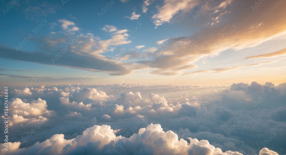 Aufkleber serene sky view with soft clouds and breathtaking horizon ideal for inspirational text or background