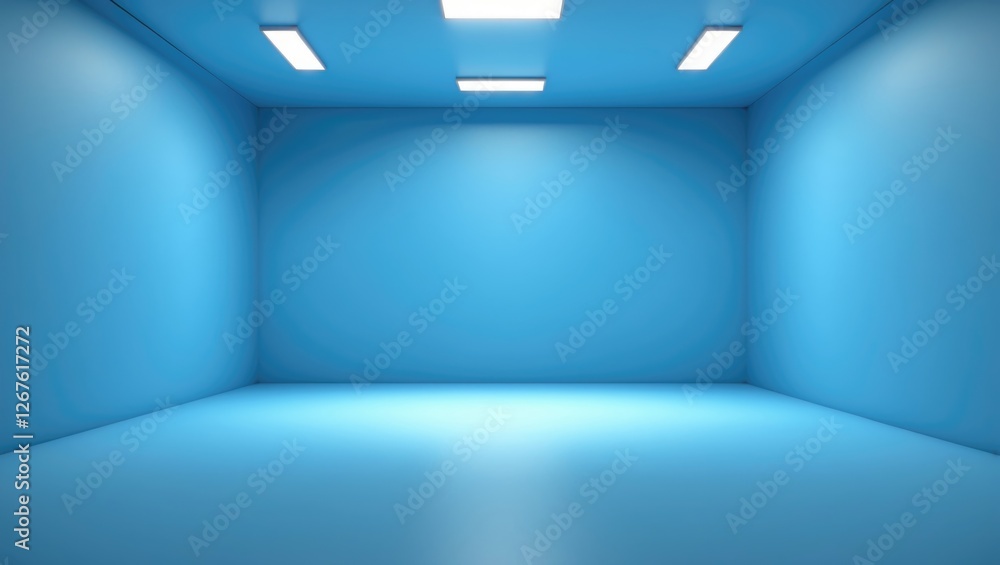 Aufkleber empty light blue studio room with smooth gradient walls and ceiling ideal for product display or pho