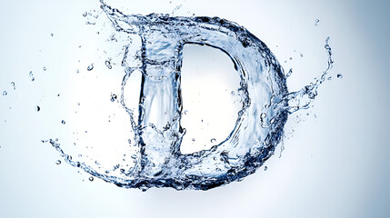 D written by water on white background