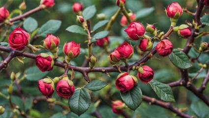 Ripe wild rose berries on branches showcasing vibrant color and health benefits for tea brewing and natural remedies for wellness.