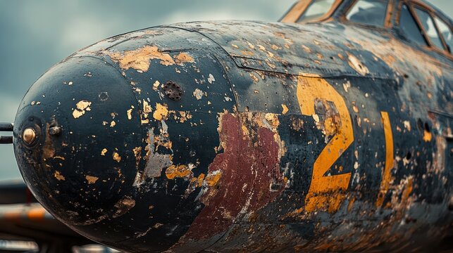 Wartime Damaged Japanese Fighter Nose, Museum Exhibit